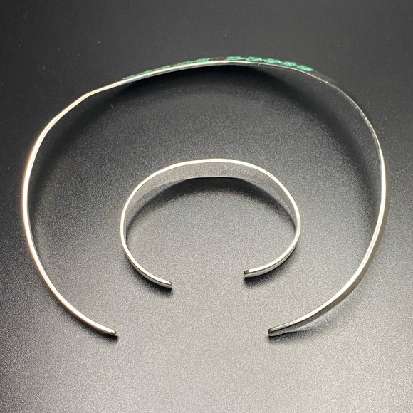 Rare Vintage Mexican Sterling Silver TAXCO Collar Necklace and Cuff Matching Set - Picture 12 of 15